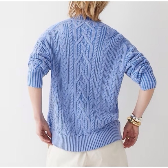 J. Crew Blue Cable Knit Cardigan - Picture 2 of 14